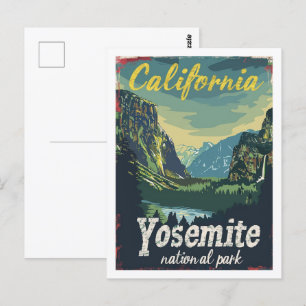 Yosemite Nationalpark USA Vintage Reiseziel Postkarte