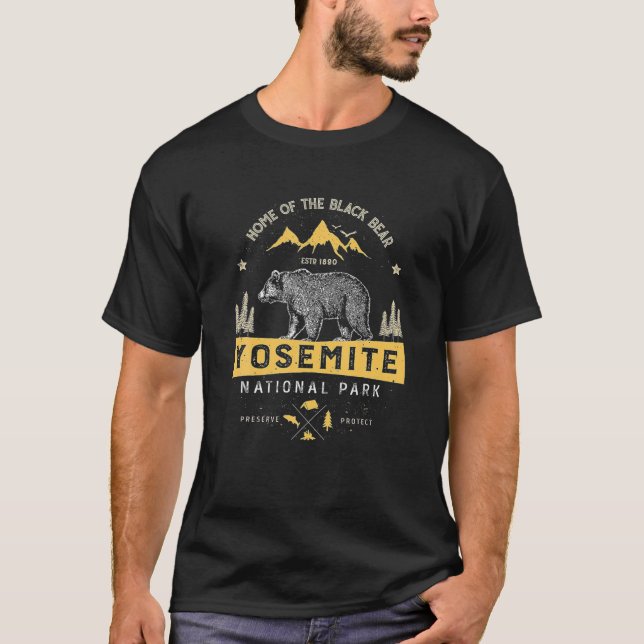 Yosemite Nationalpark Vintag T-Shirt (Vorderseite)