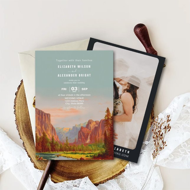 Yosemite Nationalpark Vintage Hochzeit Einladung (Von Creator hochgeladen)