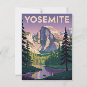 Yosemite Nationalpark Vintage Reiseplaner Postkarte