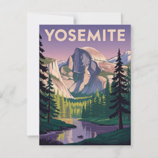 Yosemite Nationalpark Vintage Reiseplaner Postkarte