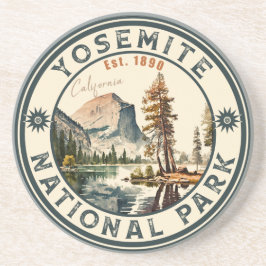 Yosemite Nationalpark Vintages Gebirge Getränkeuntersetzer