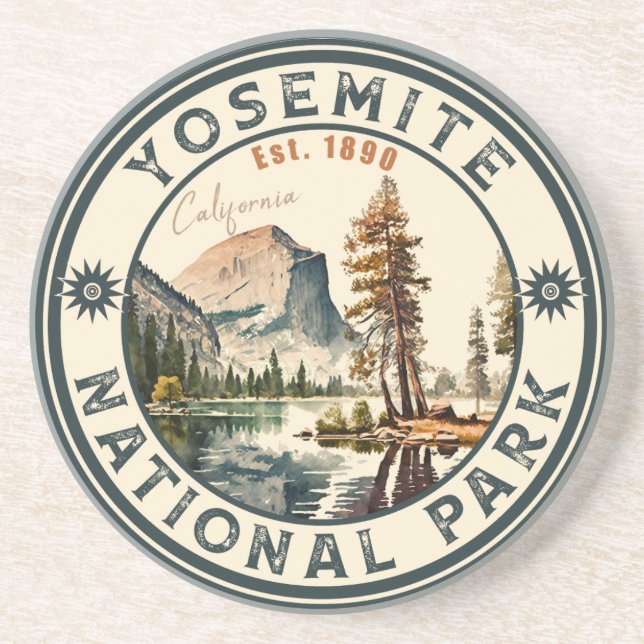 Yosemite Nationalpark Vintages Gebirge Getränkeuntersetzer (Vorne)
