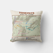 Yosemite-Nationalpark-Wanderkarte-Kissen