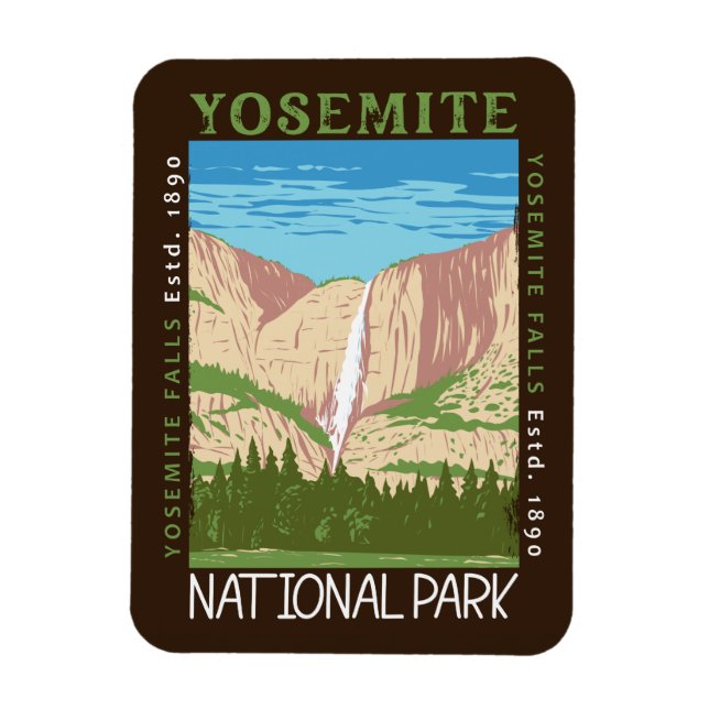 Yosemite Nationalpark Wasserfall Rückstand Magnet (Vertikal)