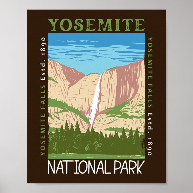 Yosemite Nationalpark Wasserfall Rückstand Poster (Vorne)