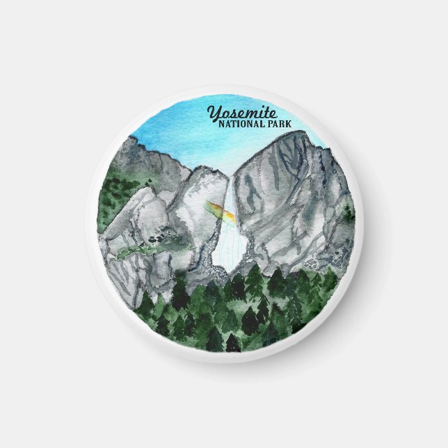 Yosemite Nationalpark Watercolor Magnet (Vorne)