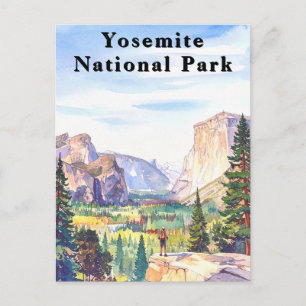 Yosemite Nationalpark Watercolor Postkarte