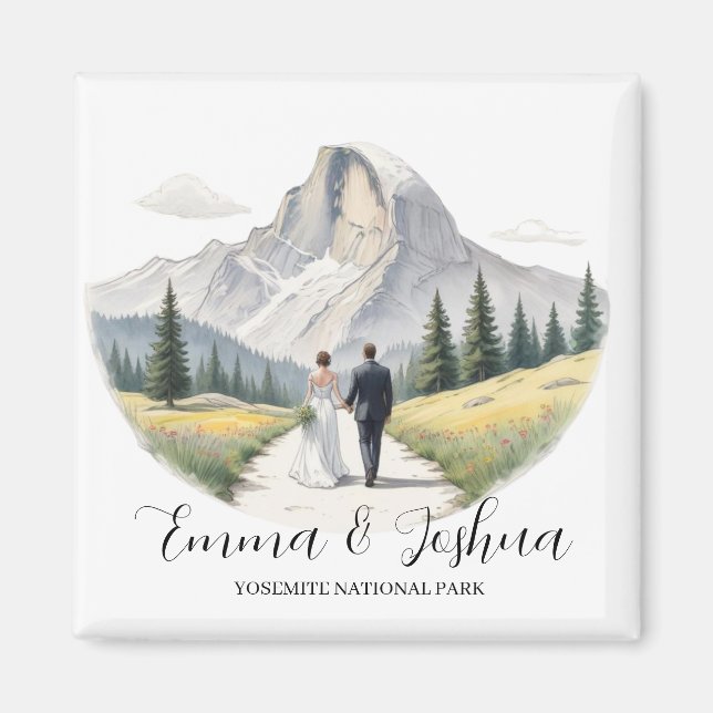 Yosemite Nationalpark Wedding Magnet - Custom (Vorne)