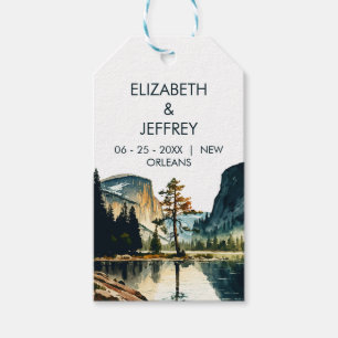Yosemite Nationalpark Wedding Watercolor Geschenkanhänger