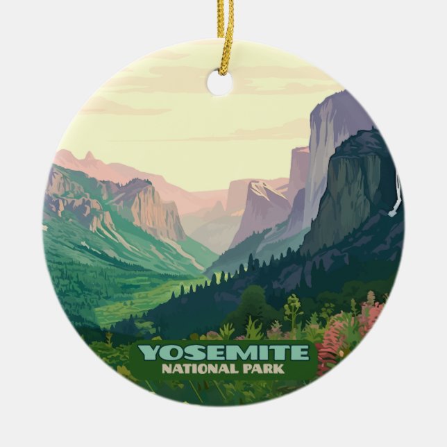 Yosemite Nationalparktal Halbkuppel Keramik Ornament (Vorne)