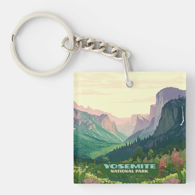 Yosemite Nationalparktal Halbkuppel Schlüsselanhänger (Vorderseite)