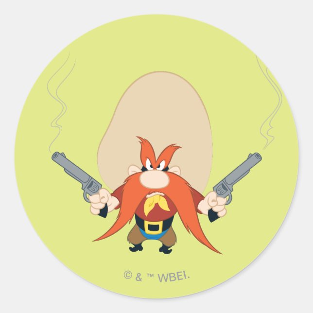 Yosemite Sam Back Off Runder Aufkleber (Vorderseite)