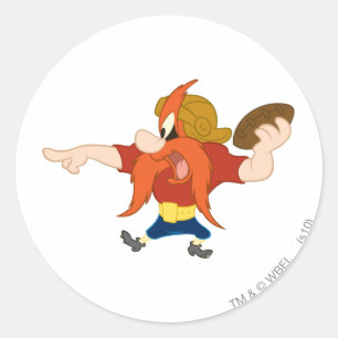 Yosemite Sam RÄTSEL!!! Runder Aufkleber