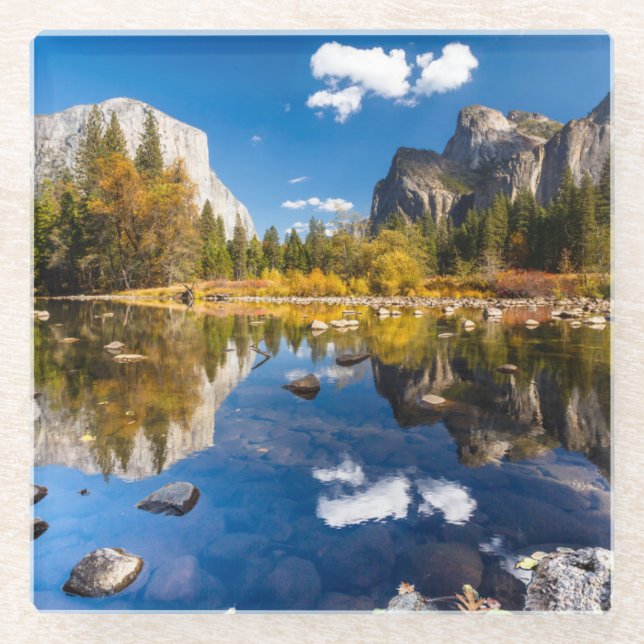Yosemite-Tal im Fall Glasuntersetzer (Vorderseite)