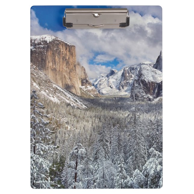 Yosemite-Tal im Schnee Klemmbrett (Vorderseite)