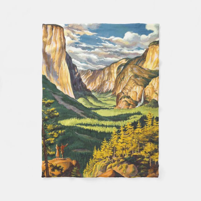 Yosemite Travel Art Fleecedecke (Vorderseite)