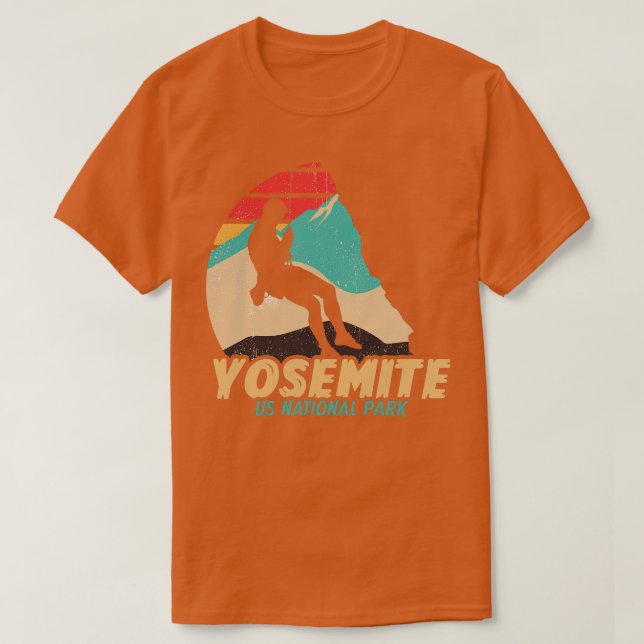 Yosemite US National Park California Rock Climber T-Shirt (Design vorne)