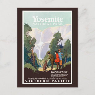 Yosemite USA Vintage-Wandkunst 1924 Postkarte