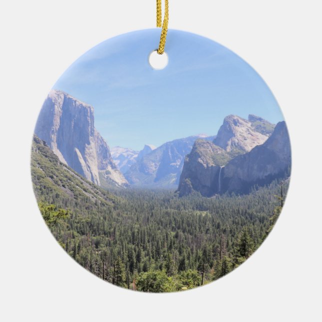 Yosemite Valley, Bridalveil Falls, Half Dome, CA Keramik Ornament (Vorne)