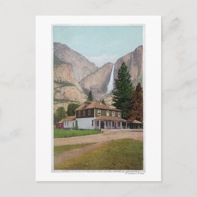 Yosemite Valley Store und Post Office Postkarte (Vorderseite)