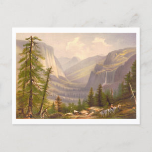 Yosemite Valley Vintag Prang Lithograph Postkarte