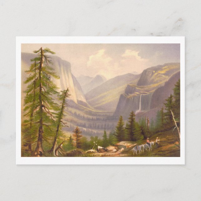 Yosemite Valley Vintag Prang Lithograph Postkarte (Vorderseite)