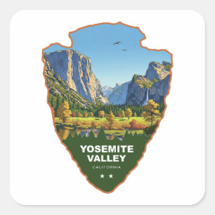 Yosemite Valley Yosemite Nationalpark Arrowhead Quadratischer Aufkleber
