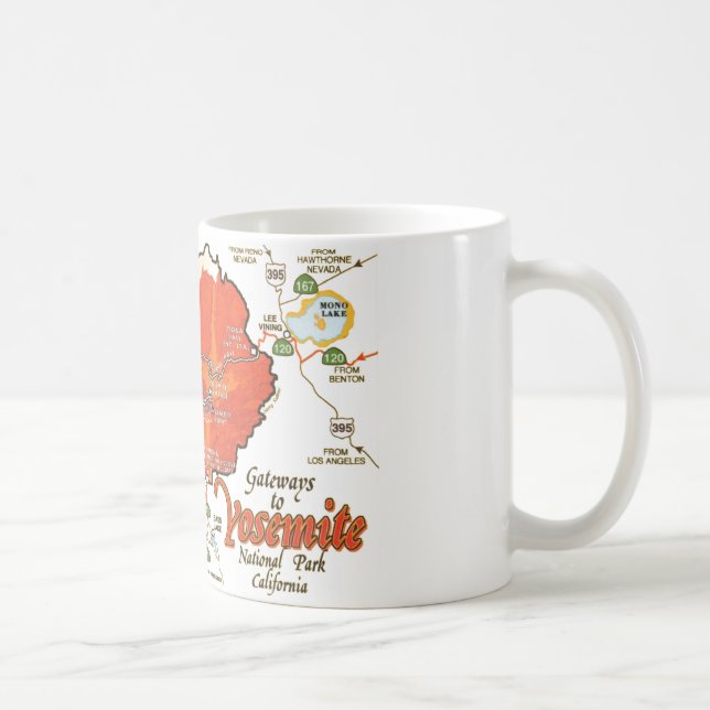 Yosemite Vintage-Karten-Tasse Kaffeetasse (Rechts)