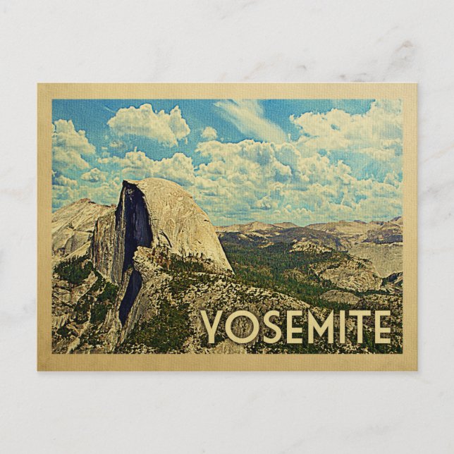 Yosemite Vintage Travel Postkarte (Vorderseite)