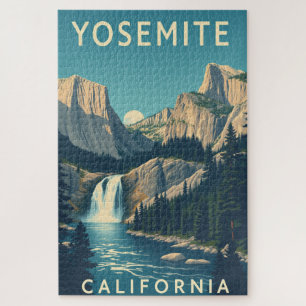 Yosemite Waterfall California Vintag Retro