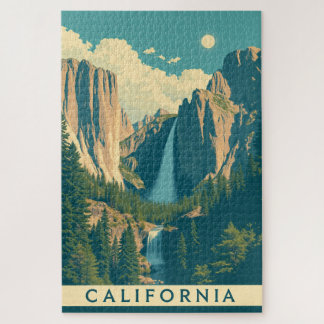 Yosemite Waterfall Vintag Retro