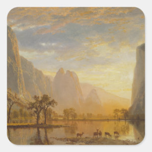 Yosemittal (1864) - Albert Bierstadt Quadratischer Aufkleber
