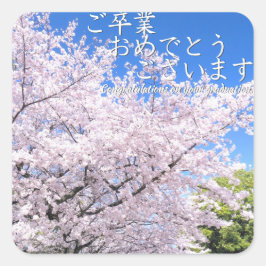 Yoshino Cherry Quadratischer Aufkleber