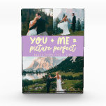 You and Me Bild Perfekt Frisch Vermählte Lemon Wis Fotoblock<br><div class="desc">Whimsische und spielerische Hochzeitserinnerung mit 3 Fotos der Frischvermählten und einer typografischen Textzeile,  die "you   me = bild perfekt" sagt. Lemon Wisteria.</div>
