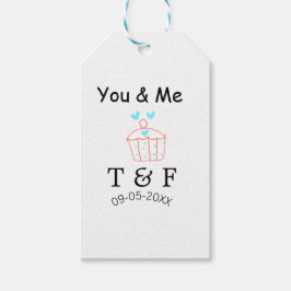 You and me love cup cake red valentine's day name  geschenkanhänger