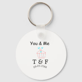 You and me love cup cake red valentine's day name  schlüsselanhänger