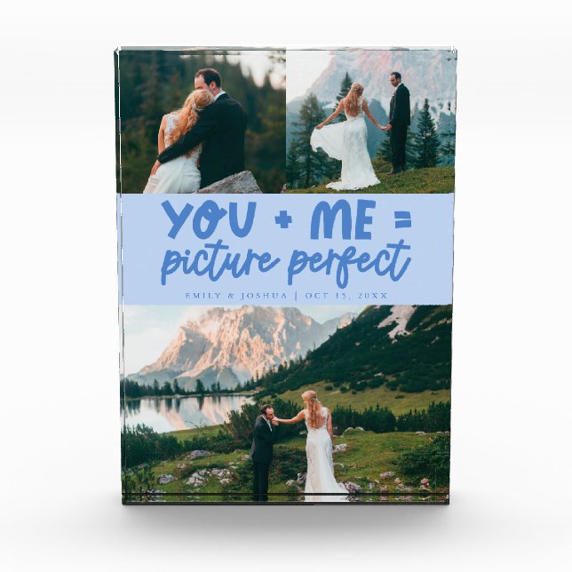 You and Me Picture Perfect Frischvermählte Eisblau Fotoblock (Vorderseite)