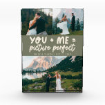 You and Me Picture Perfect Frischvermählte Sage Gr Fotoblock<br><div class="desc">Eine wunderliche und spielerische Hochzeitserinnerung mit 3 Fotos der Frischvermählten und einem typografischen Text, der "you me = picture perfect" lautet. Sage green.</div>