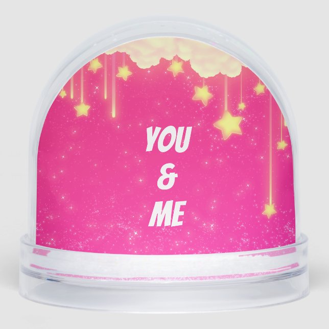 You and Me Wedding Snow Globe Pink Schneekugeln (Vorderseite)