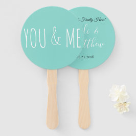 You and Me Wedelsuite Dusche Empfang Party Fächer