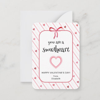 You Are A Sweetheart Classroom Valentine Mitteilungskarte
