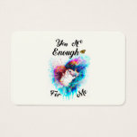 You Are Enough For Me Bestie Couple Love Valentine<br><div class="desc">You Are Enough For Me Bestie Couple Love Valentine. Valentine's Day t-shirts, Rose Day tees, Propose Day Outfits Tops, National Chocolate Day Sweatshirts, International Kissing Day mugs, National Hugging Day Caps, Love Day hoodies, Christmas socks, and Birthdays. Euro, 3.346" x 2.165" Profile Card. The Colorful designer-fitting outfits are for Festival...</div>