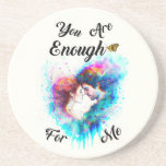 You Are Enough For Me Bestie Couple Love Valentine Getränkeuntersetzer<br><div class="desc">You Are Enough For Me Bestie Couple Love Valentine. Valentine's Day t-shirts, Rose Day tees, Propose Day Outfits Tops, National Chocolate Day Sweatshirts, International Kissing Day mugs, National Hugging Day Caps, Love Day hoodies, Christmas socks, and Birthdays. Sandstone Coaster. The Colorful designer-fitting outfits are for Festival lovers, Thanksgiving lovers, Valentine's...</div>