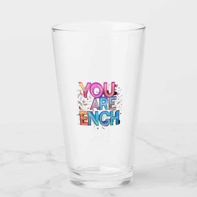 You Are Enough” Inspirational Drinking Glass Glas (Vorderseite)