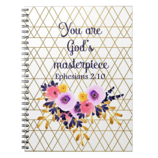 You Are God's Masterpiece Bibel Verse Christian Notizblock