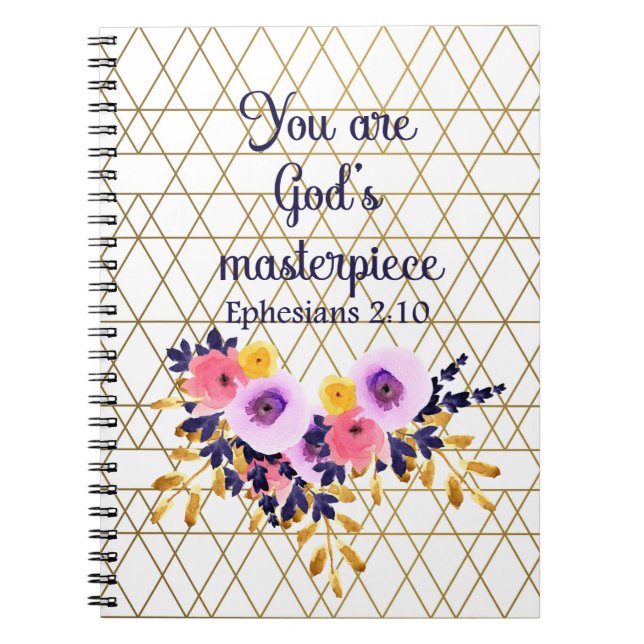 You Are God's Masterpiece Bibel Verse Christian Notizblock (Vorderseite)