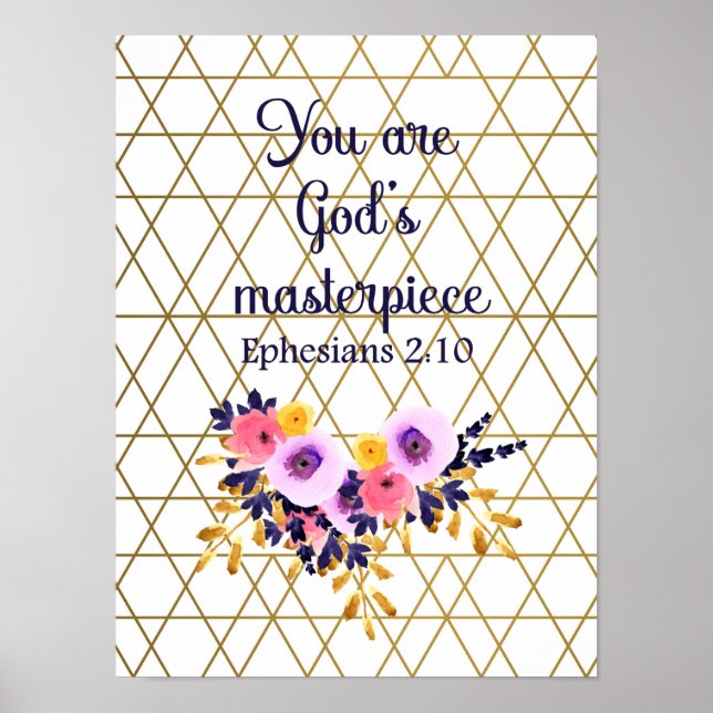 You Are God's Masterpiece Bible Verse Poster (Vorne)