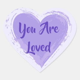 "You are love" Lila Herz Herz-Aufkleber