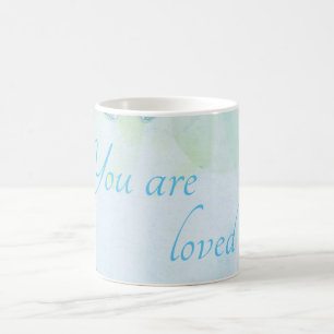 "You are love" Wasserfarbe Blau Kaffeetasse